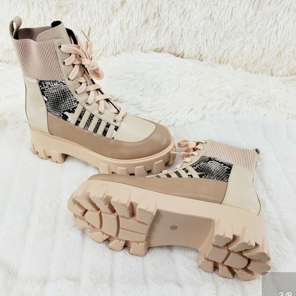 Nude snake combat boot - Picture 4 of 7